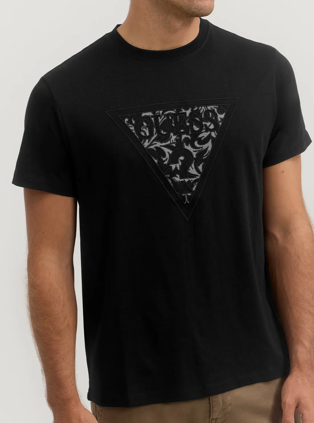 Black Embroidered T-Shirt Guess