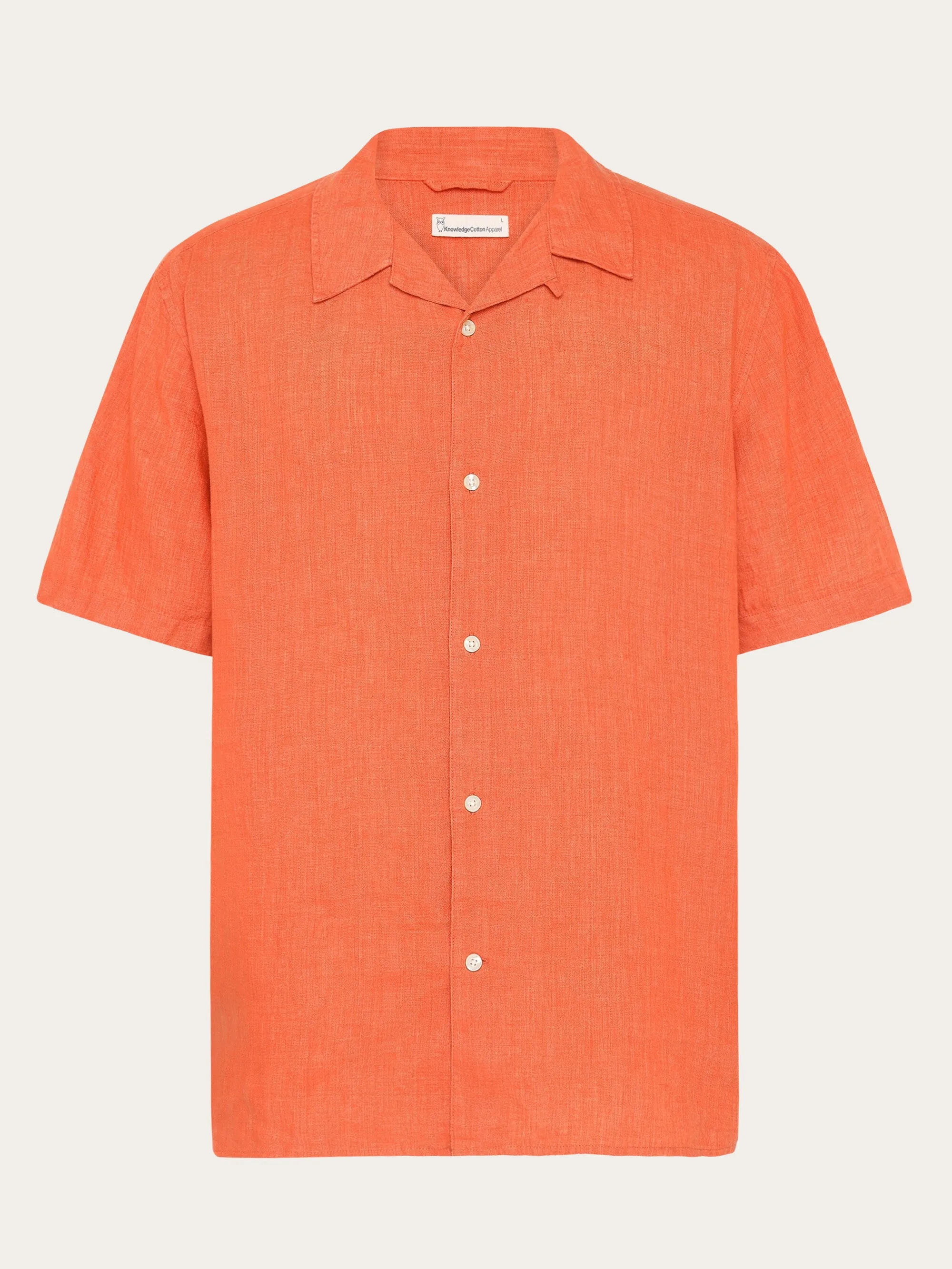 Box fit short sleeved linen shirt - Langoustino Knowledge Cotton