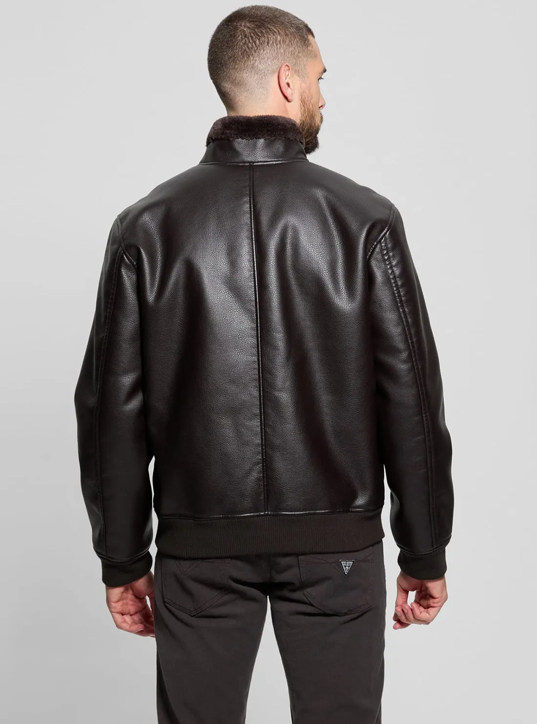 Brown Ryder Bonded Jacket Guess