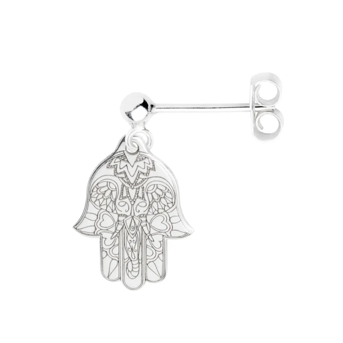 Carter Gore Short Hamsa Hand Dropper Single Earring Sterling Silver