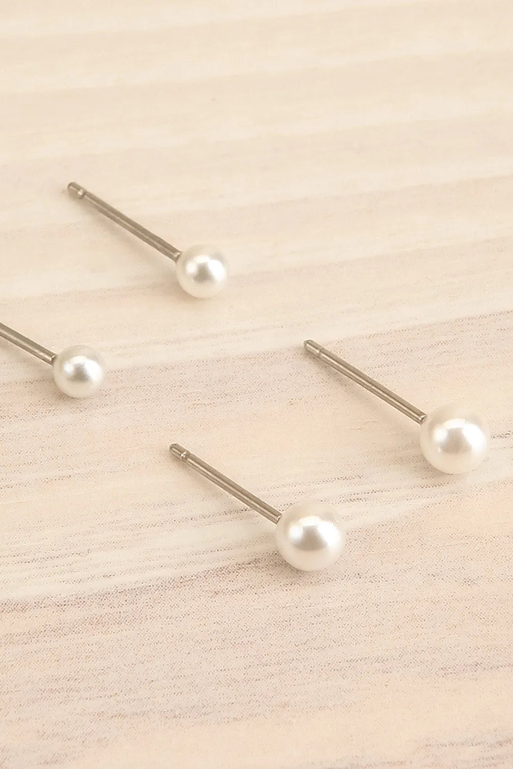 Damara Silver | Pearlescent Glass Bead Earrings Set