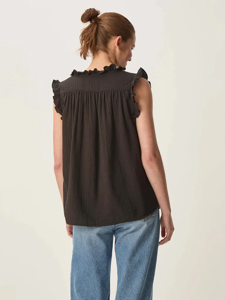 Des Petits Hauts Soprano Top in Black