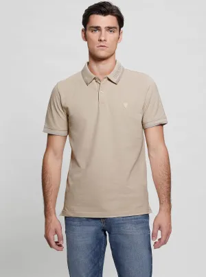 Eco Beige Lyle Short Sleeve Polo T-Shirt Guess