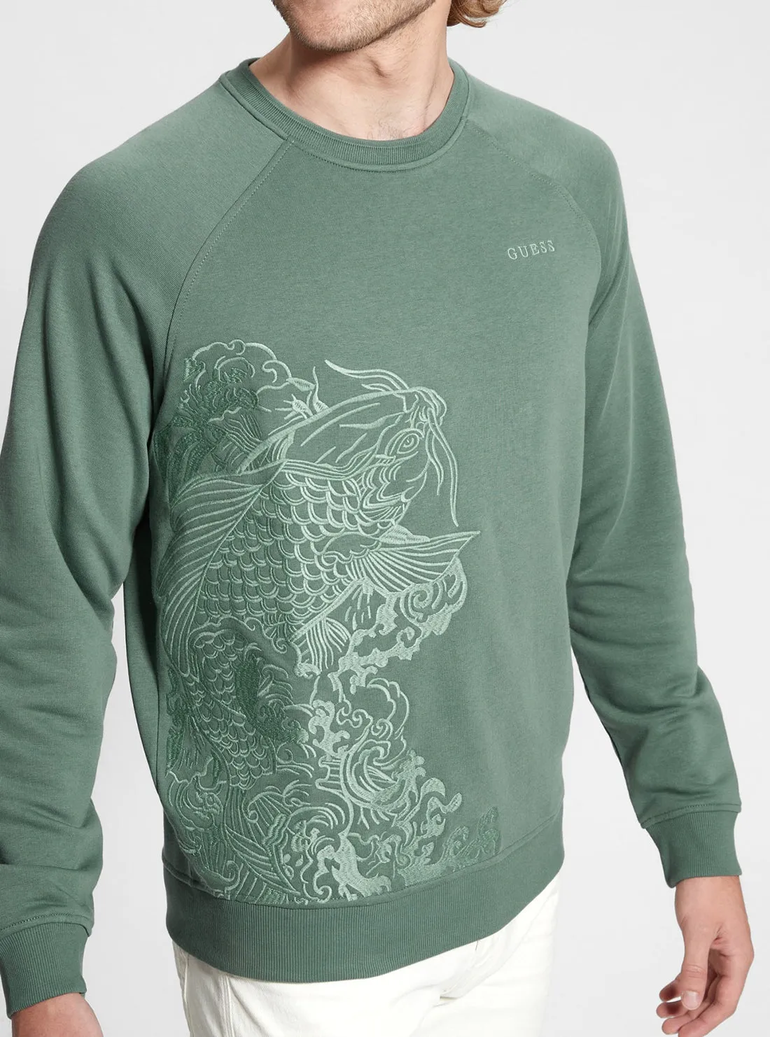 Eco Green Embroidered Jumper Guess