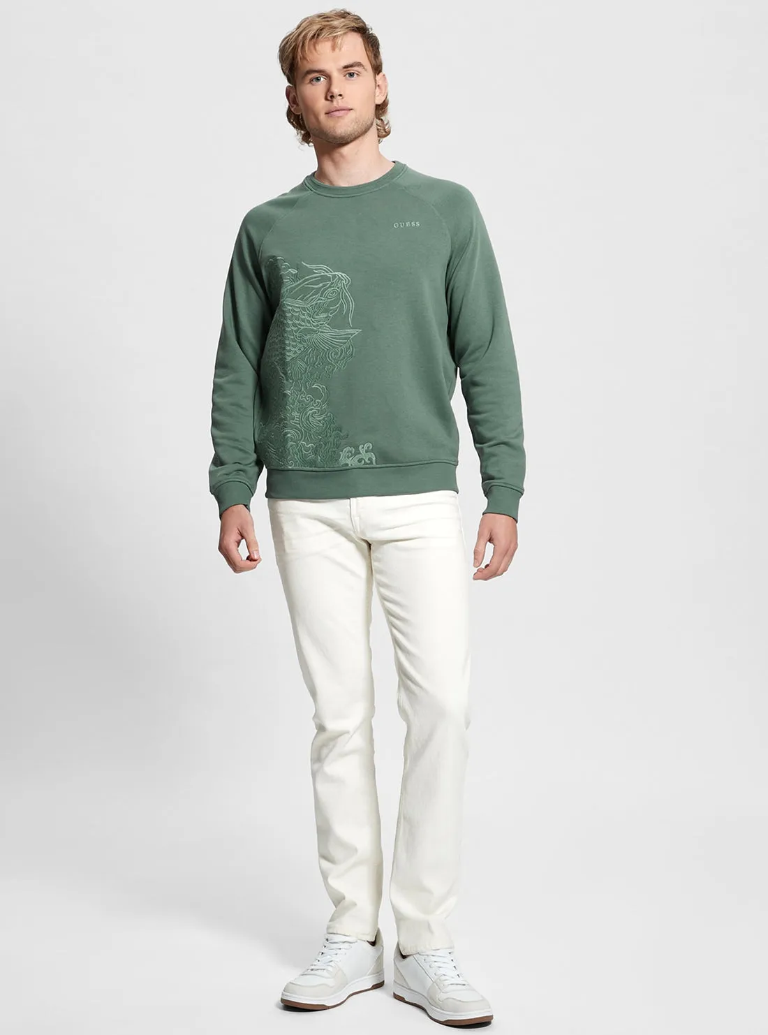 Eco Green Embroidered Jumper Guess