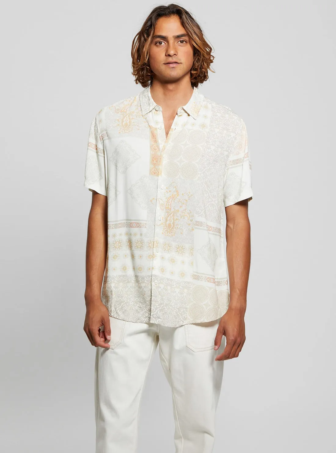 Eco White Patchwork Shirt Guess