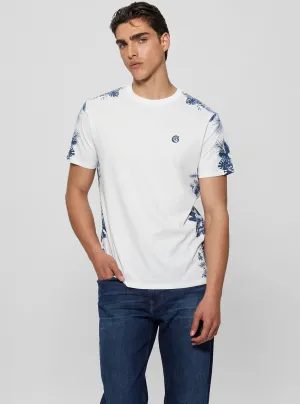 Eco White Watercolour Palms T-Shirt Guess