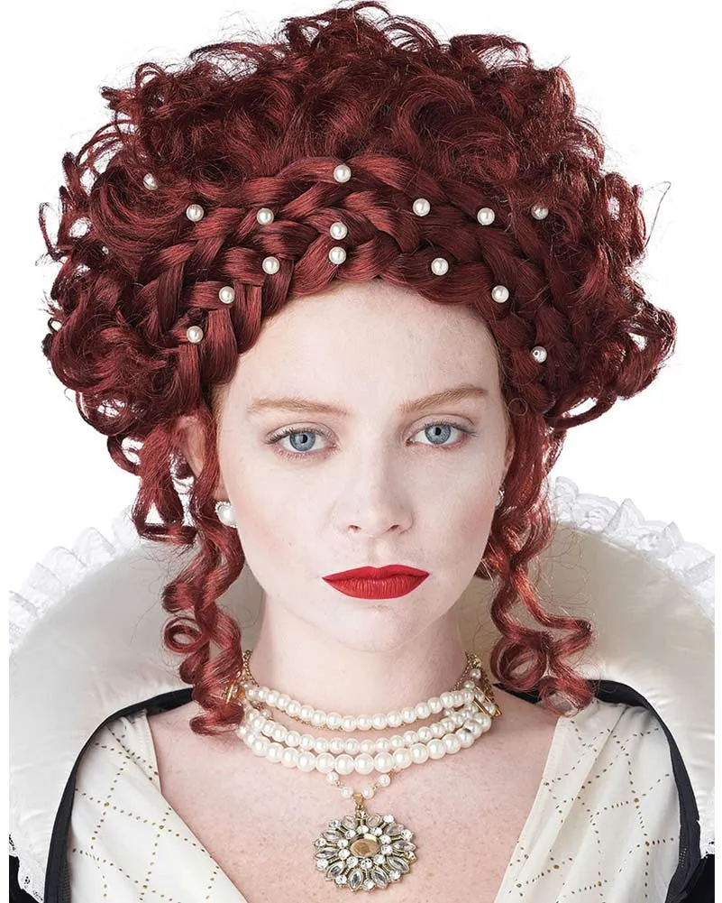 Elizabethan Lady Curly Red Wig