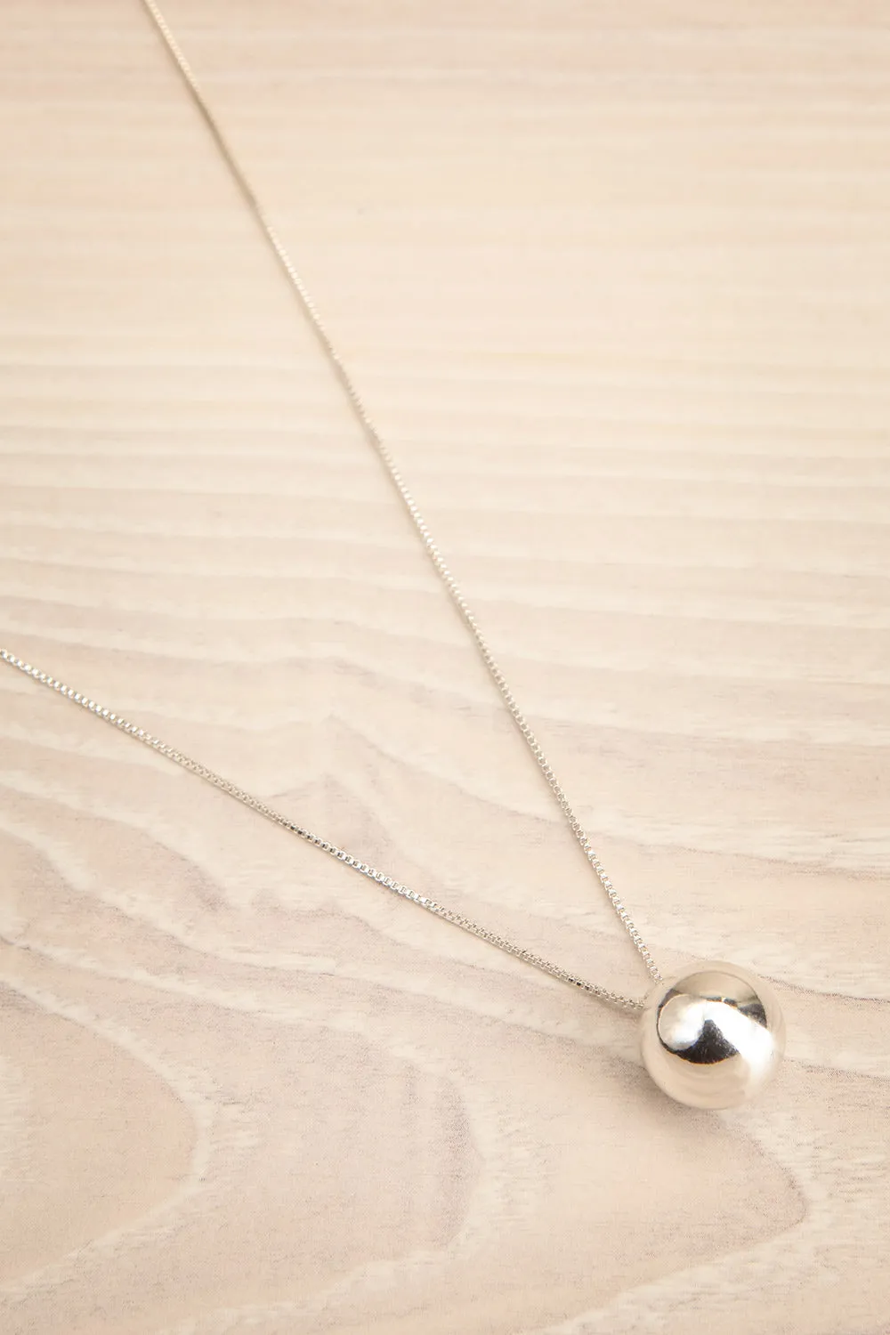 Ernae Silver | Adjustable Necklace w/ Ball Pendant