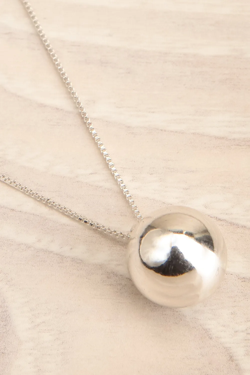 Ernae Silver | Adjustable Necklace w/ Ball Pendant