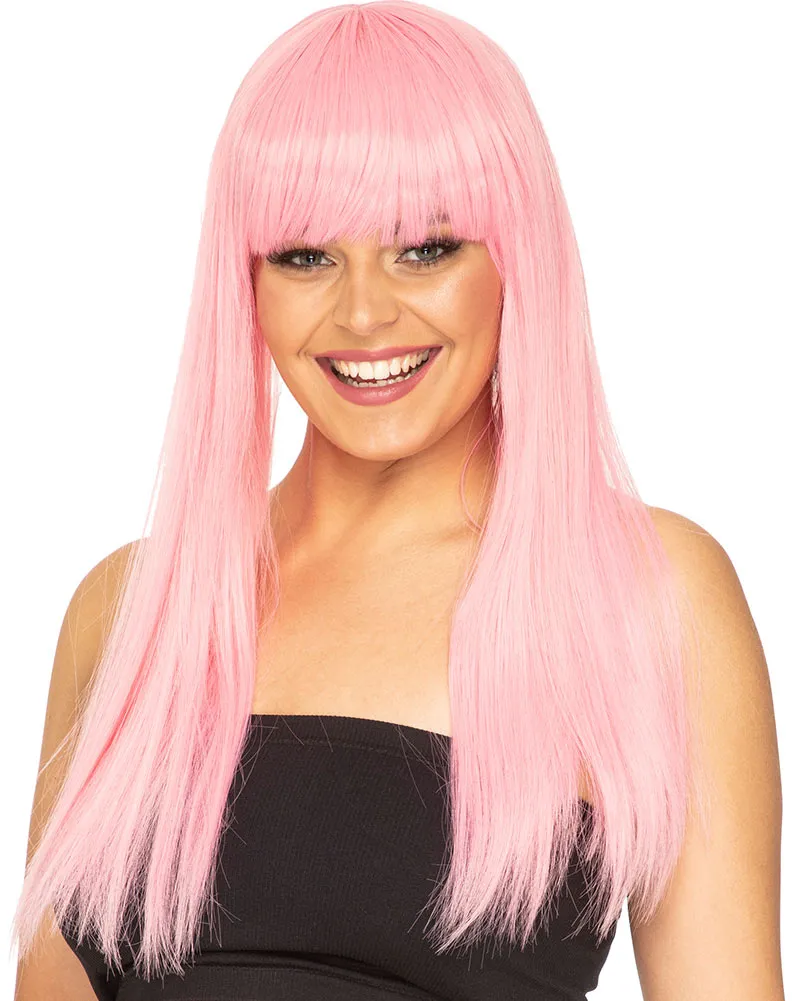 Fashion Deluxe Musk Stick Pink Long Wig