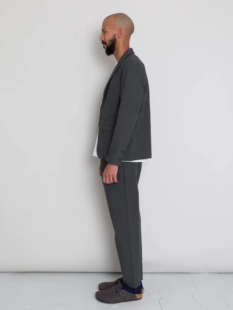 Folk Assembly Suit Trouser in Graphite Crinkle