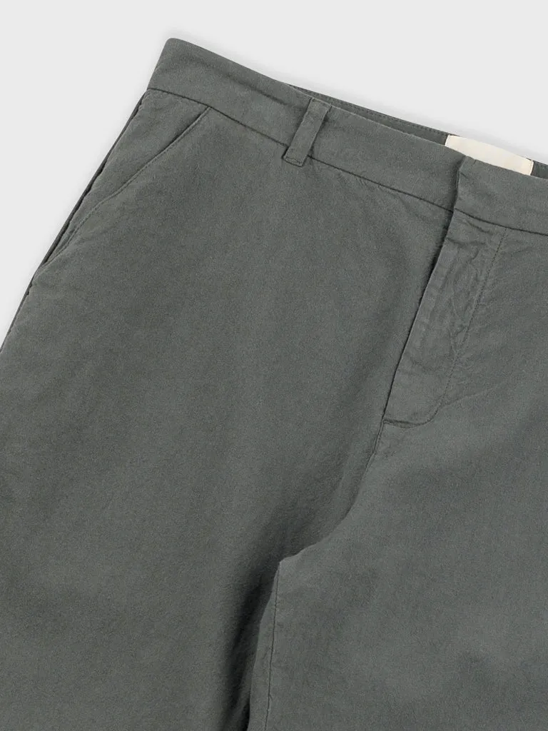 Folk Cotton Linen Trouser Fixed in Dark Sage
