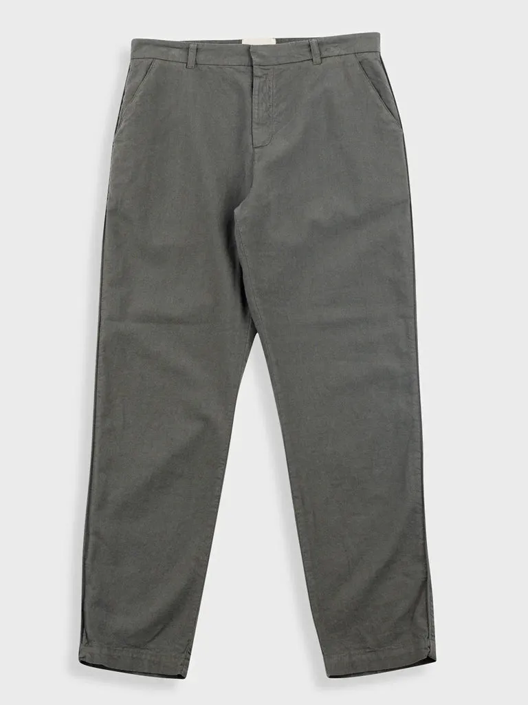 Folk Cotton Linen Trouser Fixed in Dark Sage