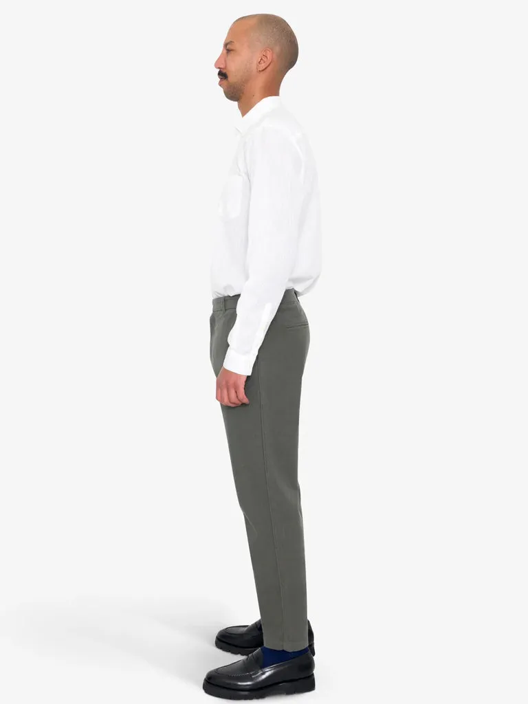 Folk Cotton Linen Trouser Fixed in Dark Sage