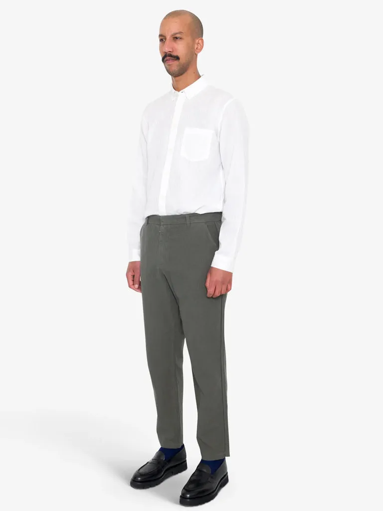 Folk Cotton Linen Trouser Fixed in Dark Sage