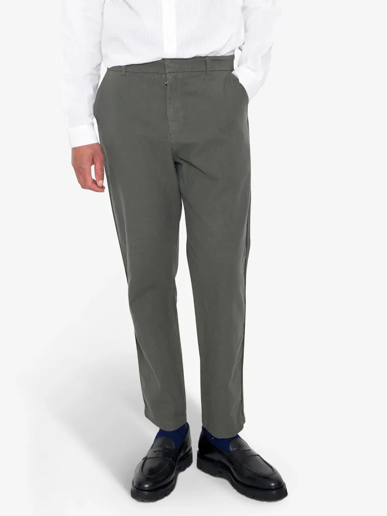 Folk Cotton Linen Trouser Fixed in Dark Sage