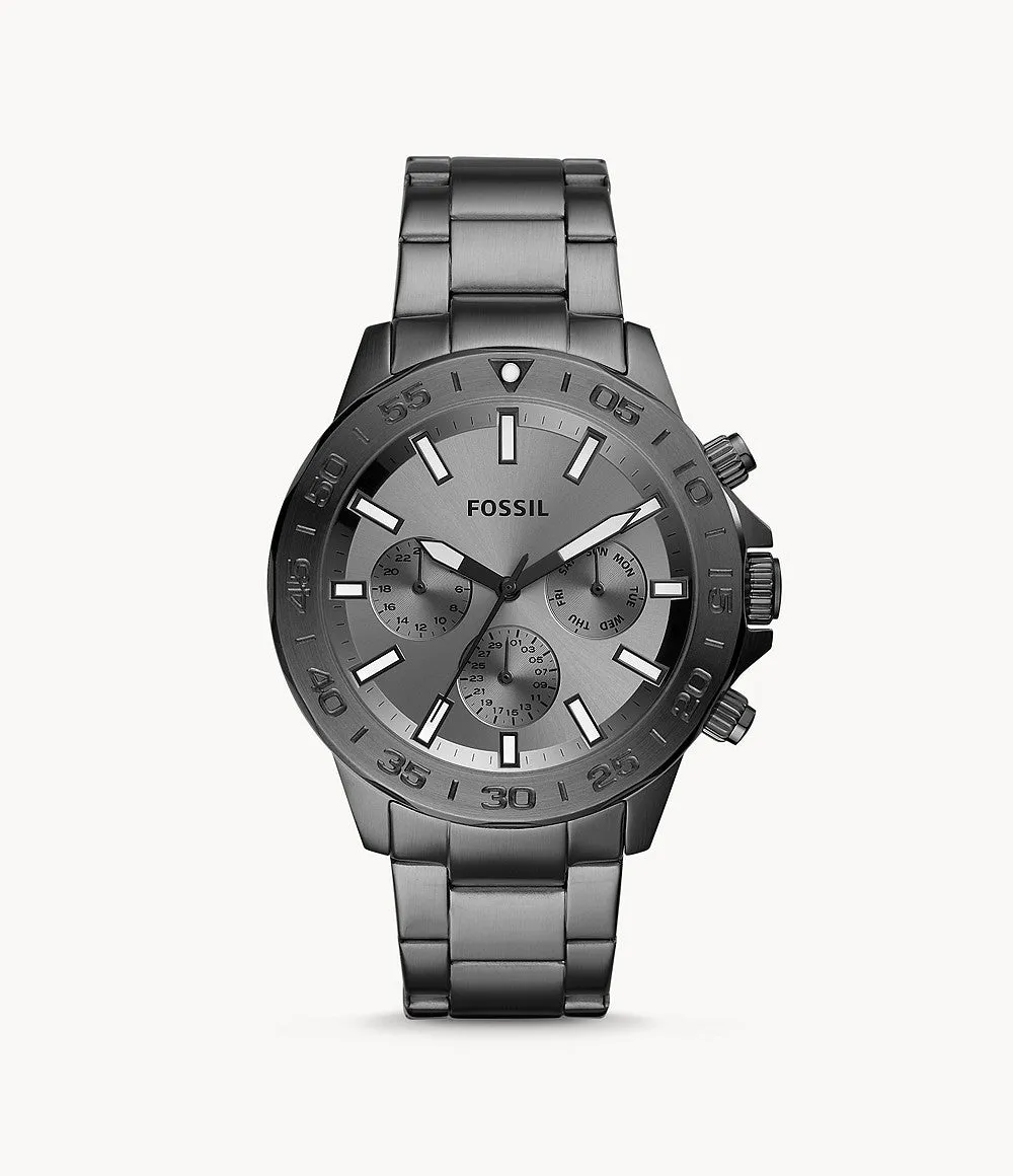 Fossil Men's Bannon Multifunction, Smoke-Tone Stainless Steel Watch