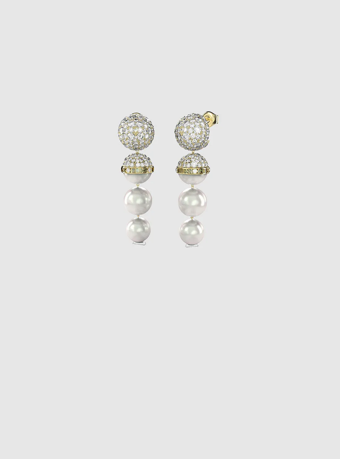 Gold Crystal Bead Earrings Guess