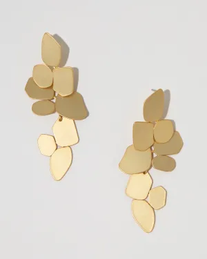 Gold Tile Dangle Earrings