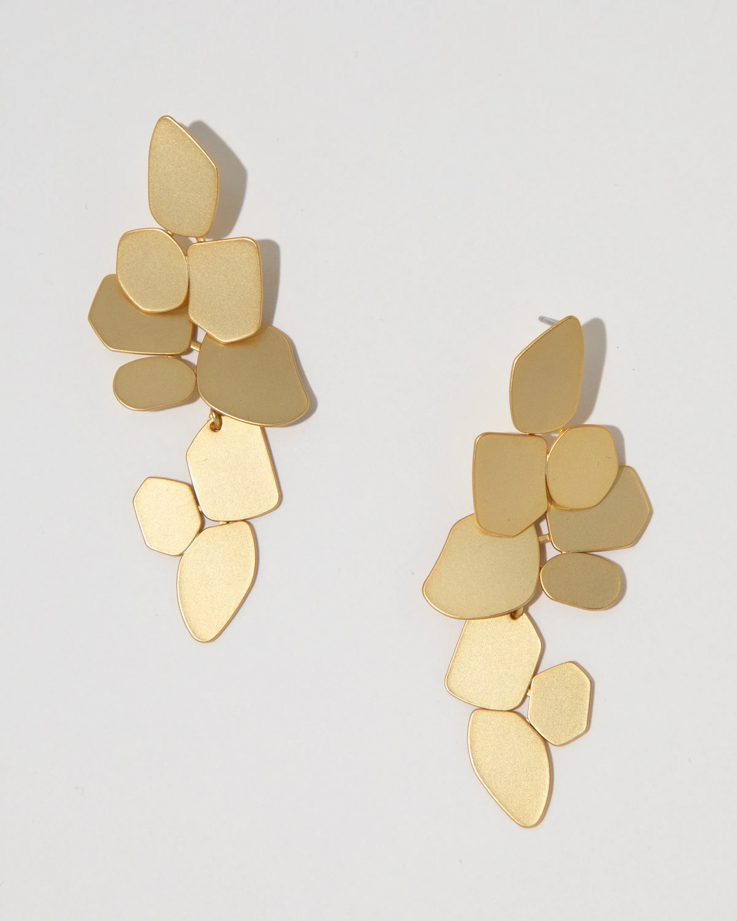 Gold Tile Dangle Earrings