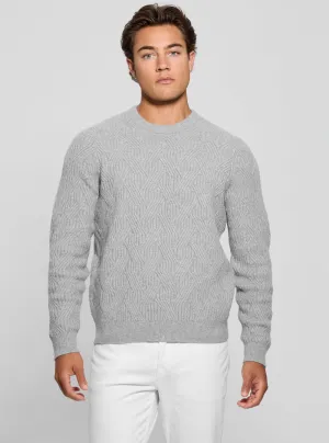 Grey Lattice Wesley Knit Jumper Guess