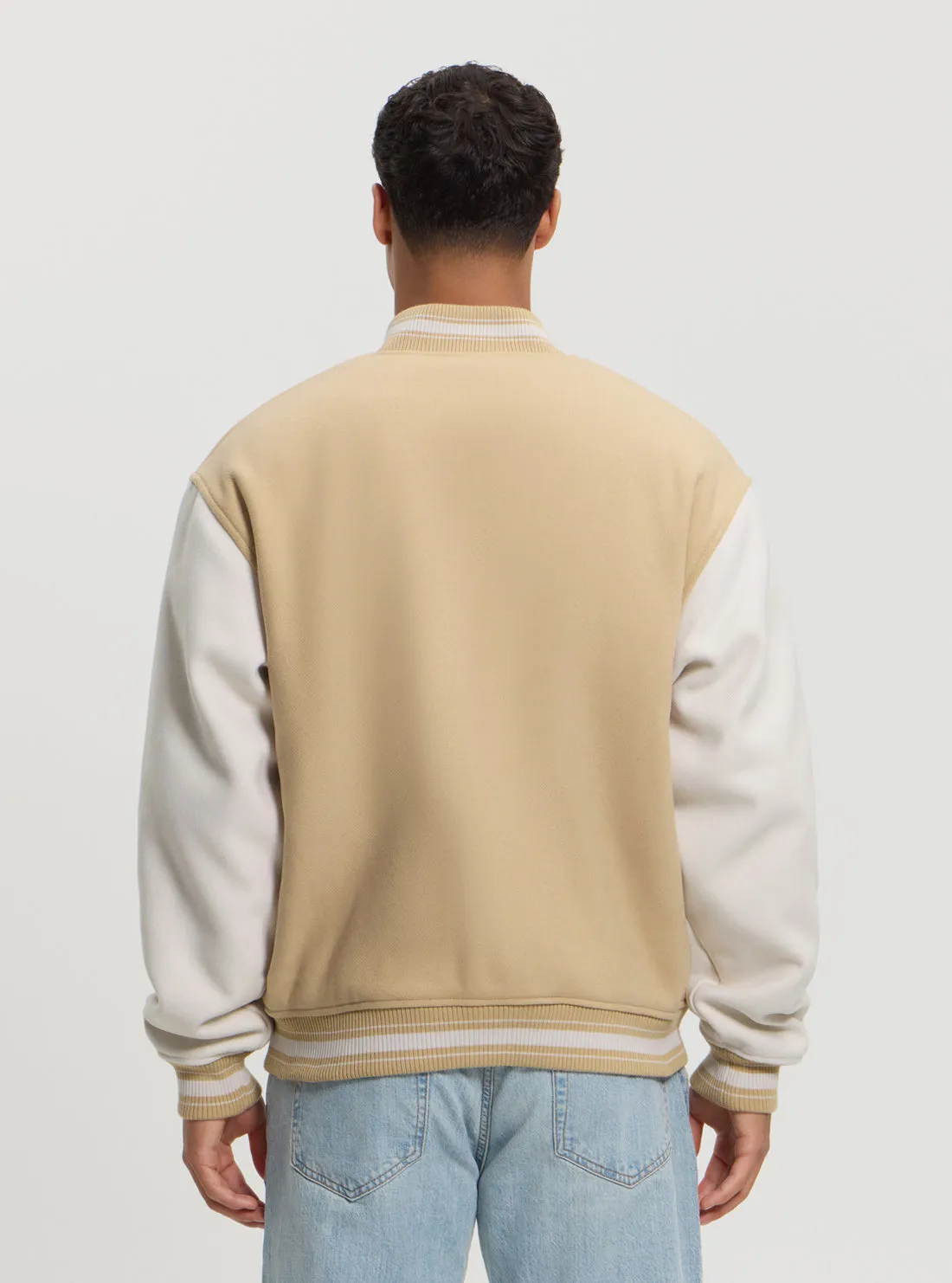 GUESS Jeans Beige Bomber Jacket Guess