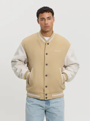 GUESS Jeans Beige Bomber Jacket Guess