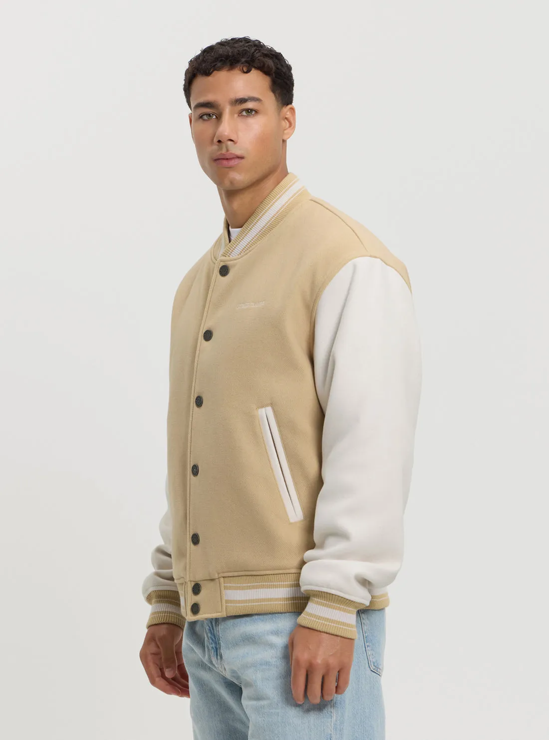 GUESS Jeans Beige Bomber Jacket Guess