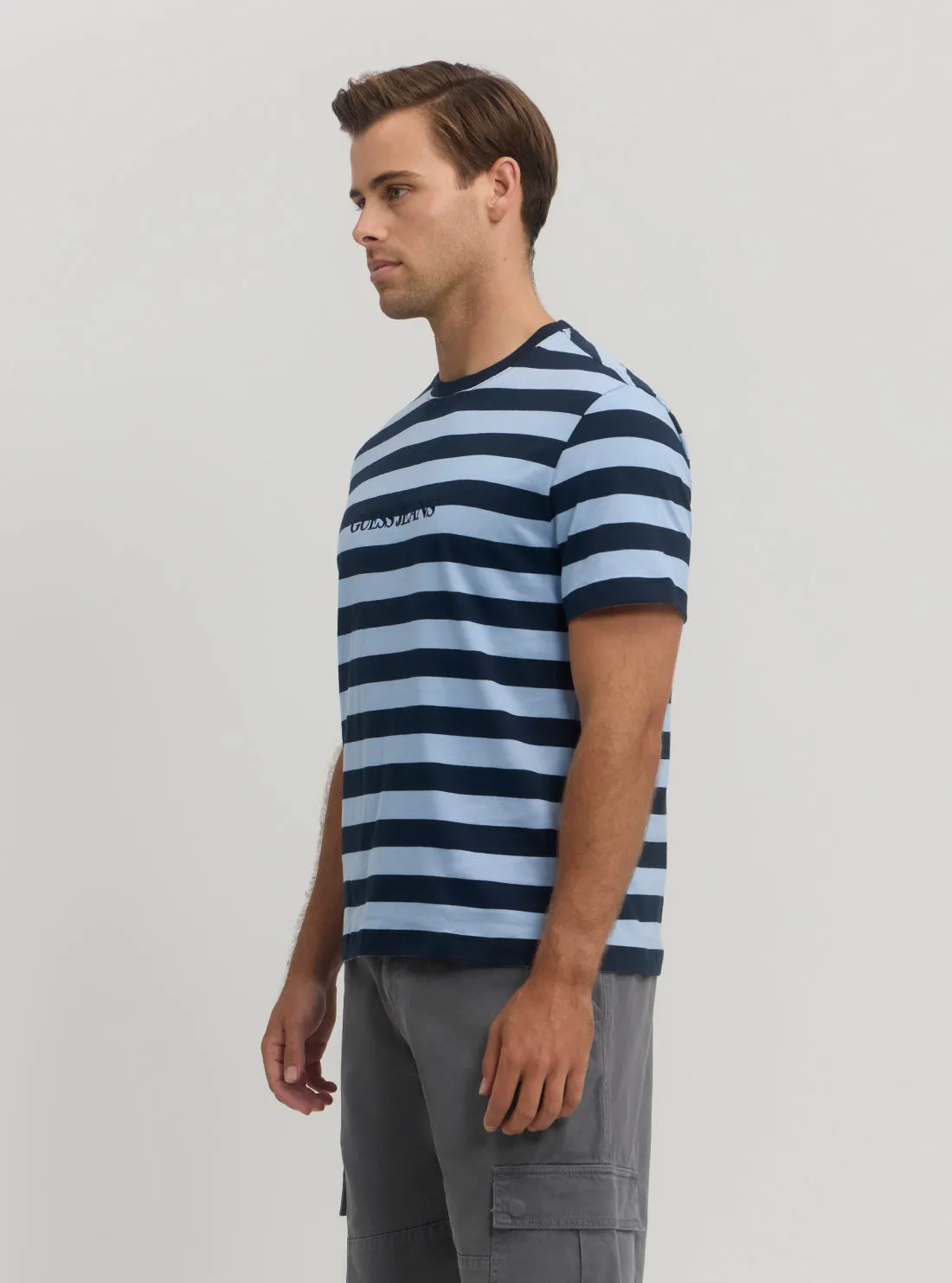 Guess Jeans Blue Striped T-Shirt Guess