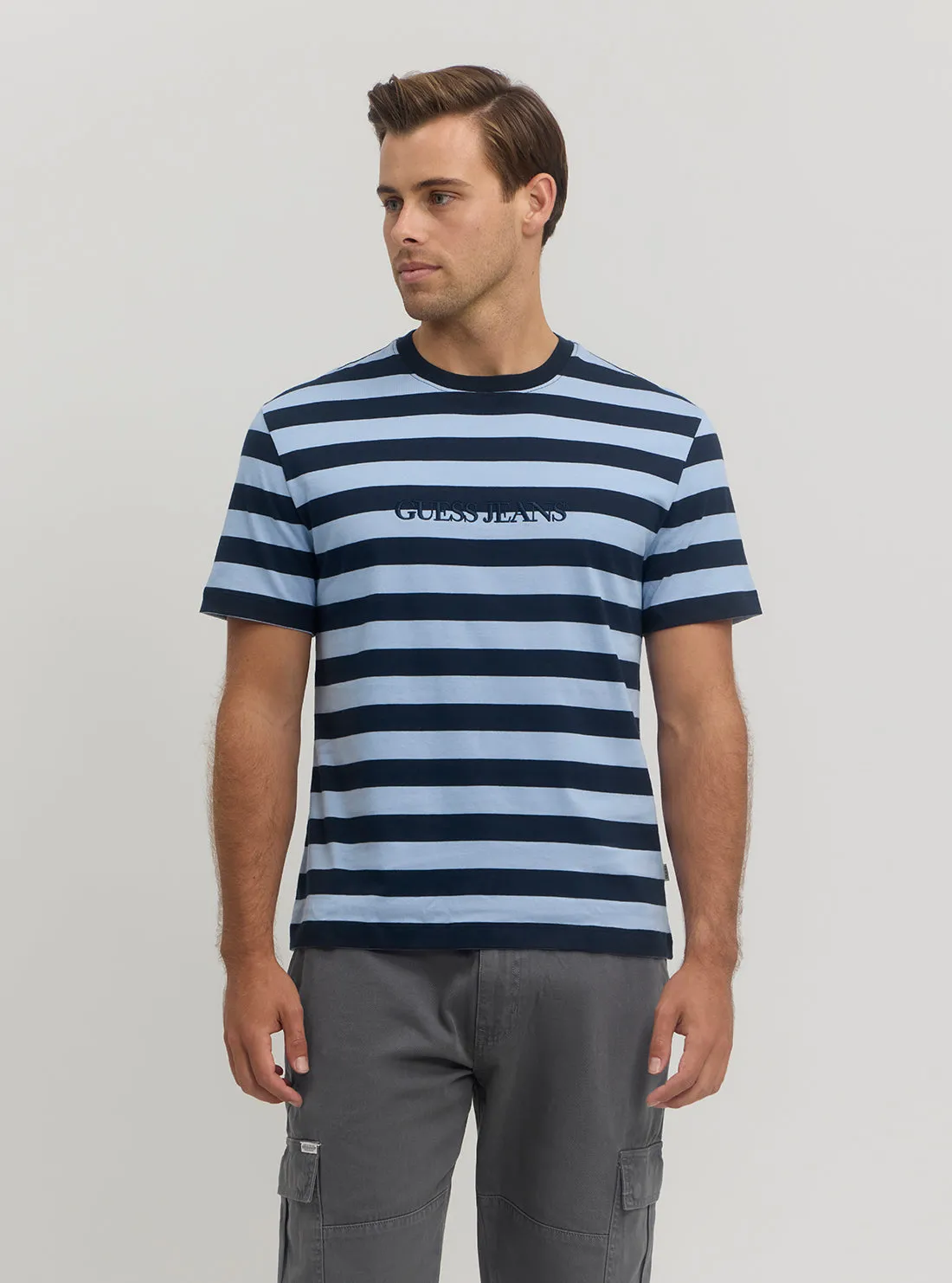 Guess Jeans Blue Striped T-Shirt Guess