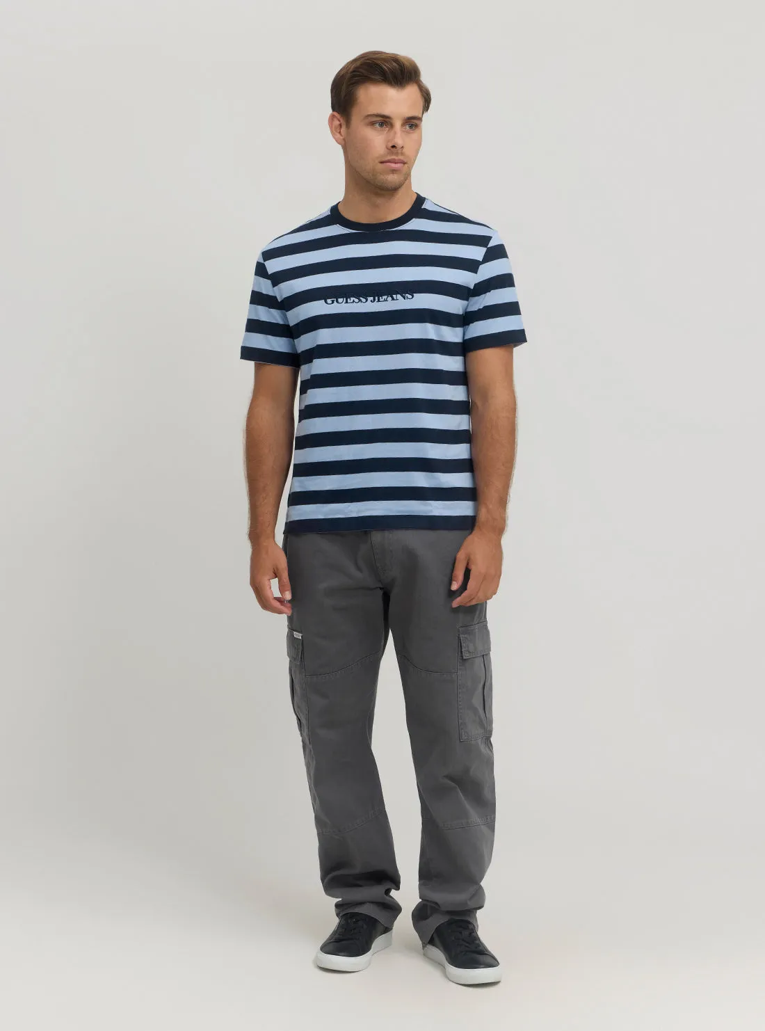 Guess Jeans Blue Striped T-Shirt Guess