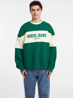 Guess Jeans Green Logo Jumper Guess