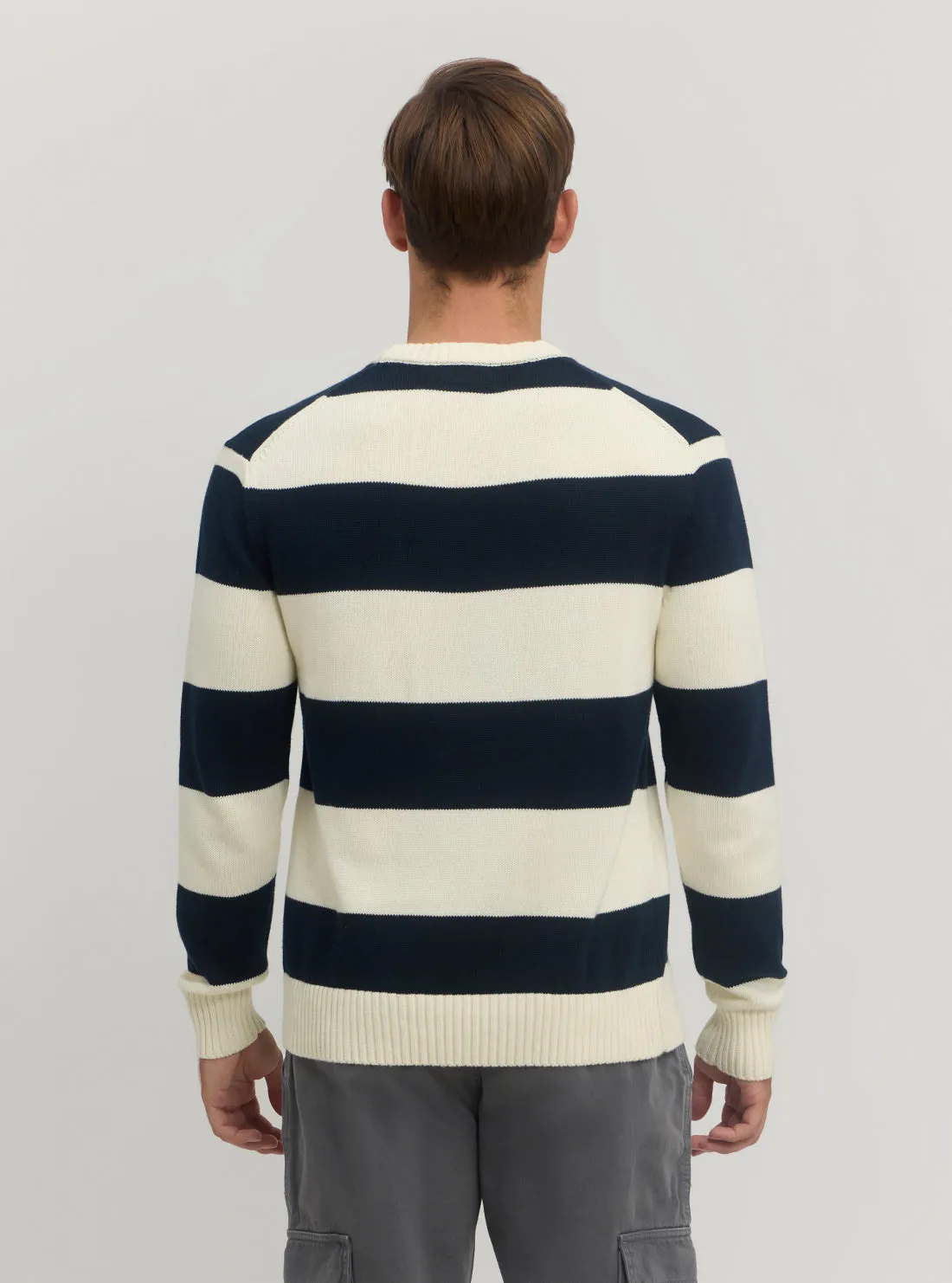 Guess Jeans Navy Striped Knit Jumper Guess
