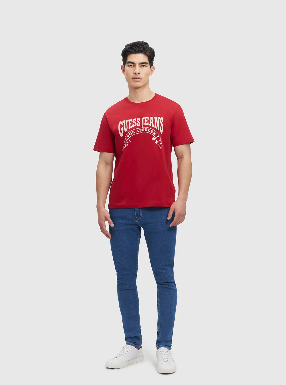 Guess Jeans Red Banner T-Shirt Guess
