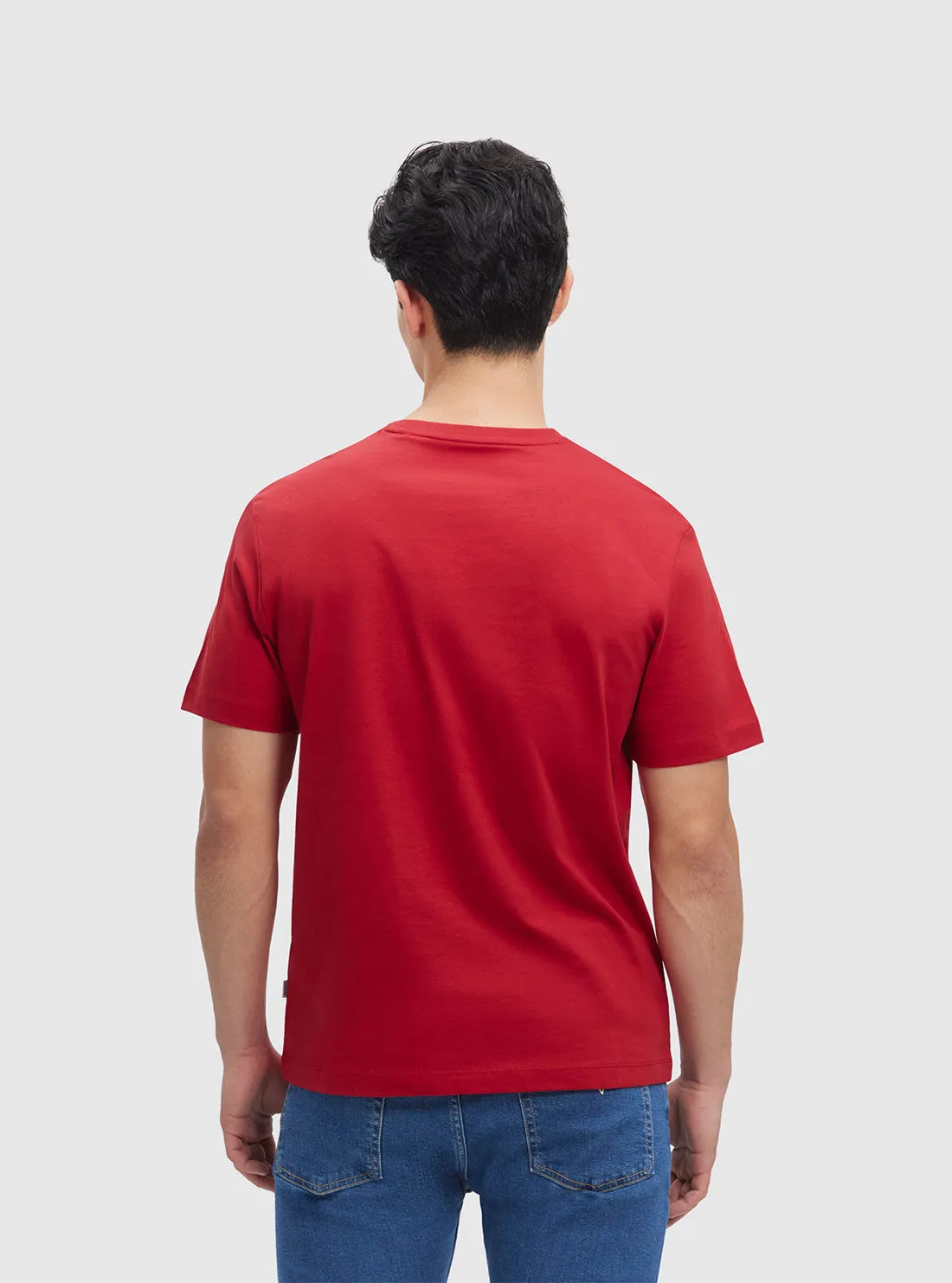 Guess Jeans Red Banner T-Shirt Guess