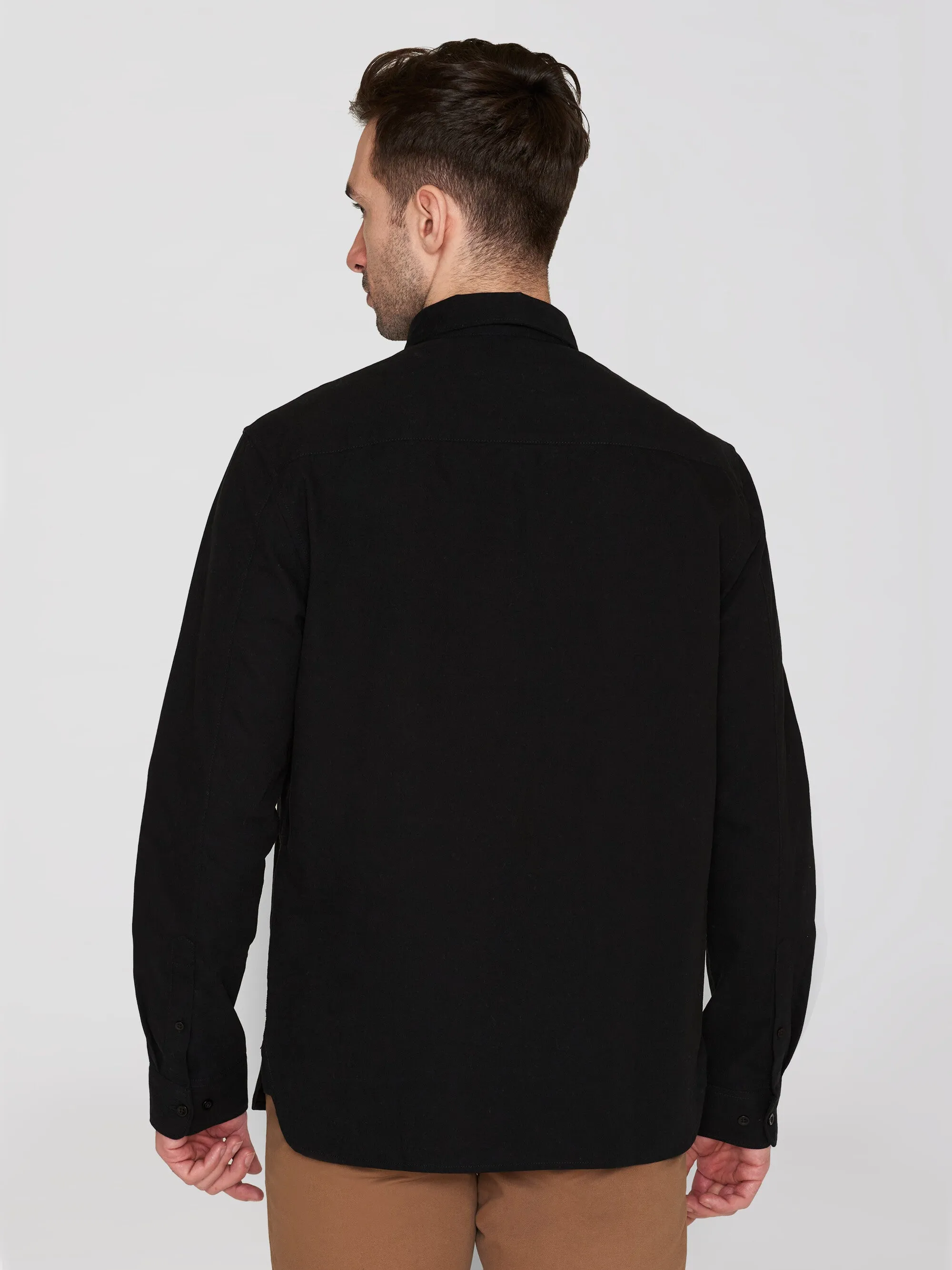 Harald Small Owl Oxford Regular Fit Shirt - GOTS/Vegan - Black Jet Knowledge Cotton