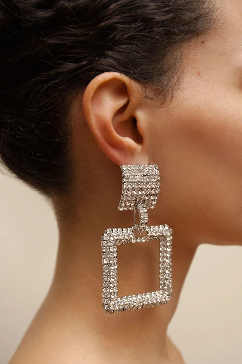 Imagi Silver | Square Pendant Earrings