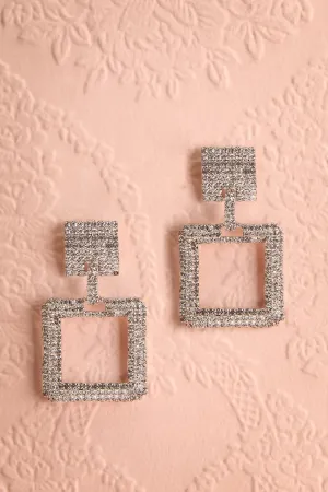 Imagi Silver | Square Pendant Earrings