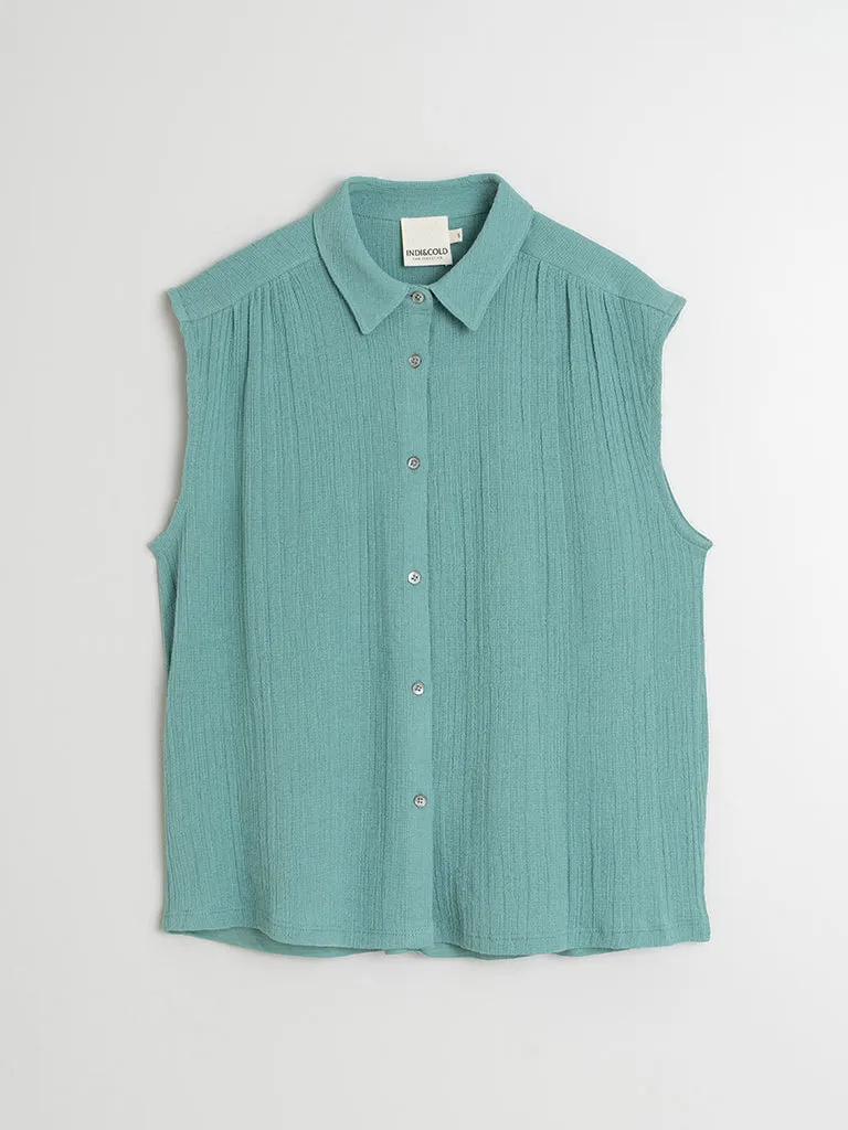 Indi & Cold Doubleface Top in Jade