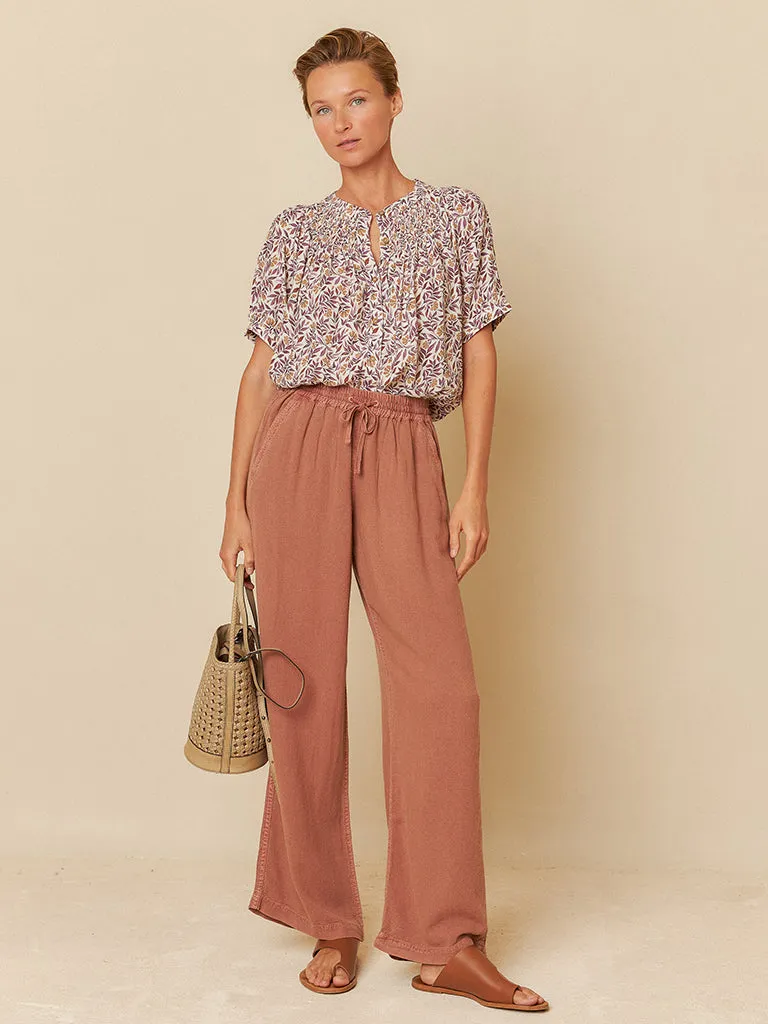 Indi & Cold Leaf Print Blouse in Violeta