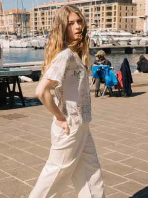 Indi & Cold Patch Print Shirt in Ecru