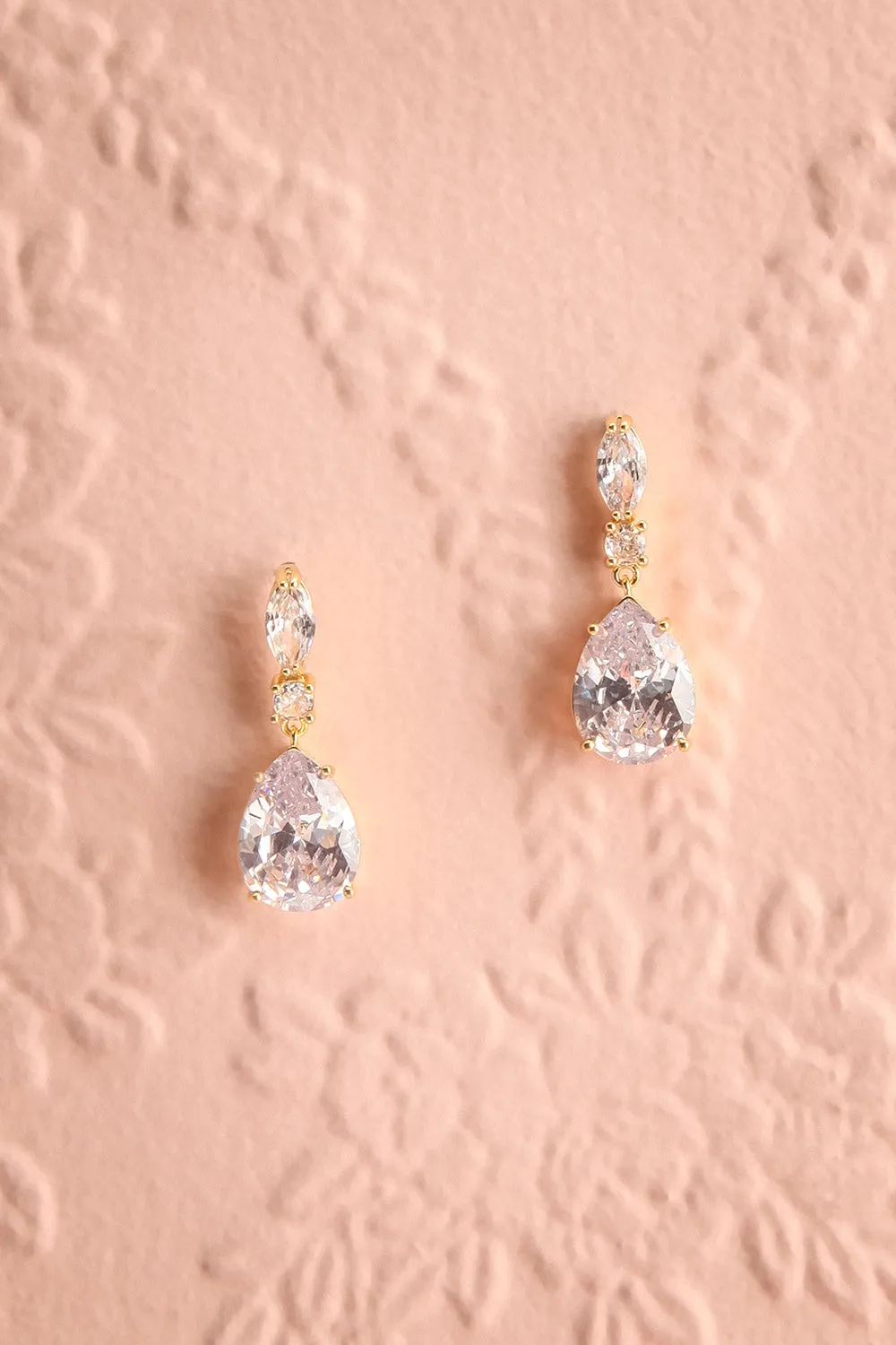 Jezebel Gold | Crystal Pendant Earrings