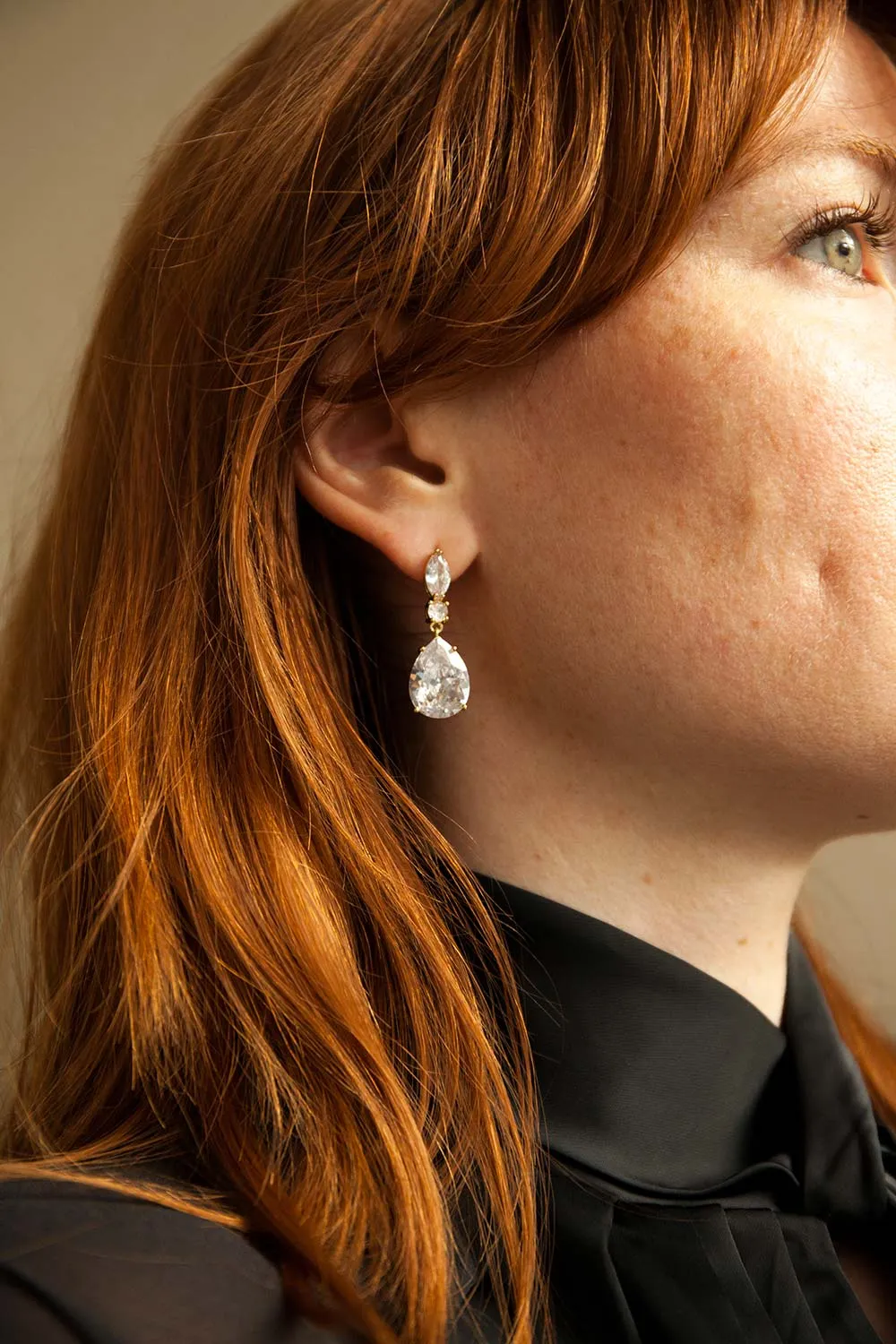 Jezebel Gold | Crystal Pendant Earrings