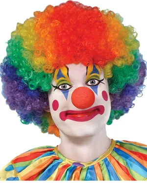 Jumbo Curly Rainbow Clown Wig