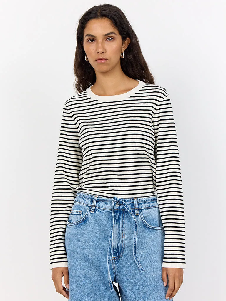 Levete Room Kirsten Stripe Top in Black White