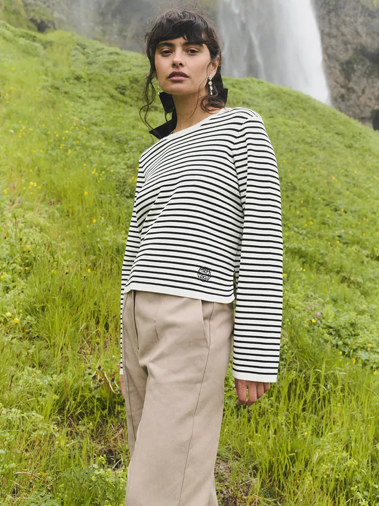Levete Room Kirsten Stripe Top in Black White