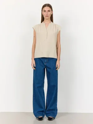 Levete Room Naja Linen Top in Island Fossil
