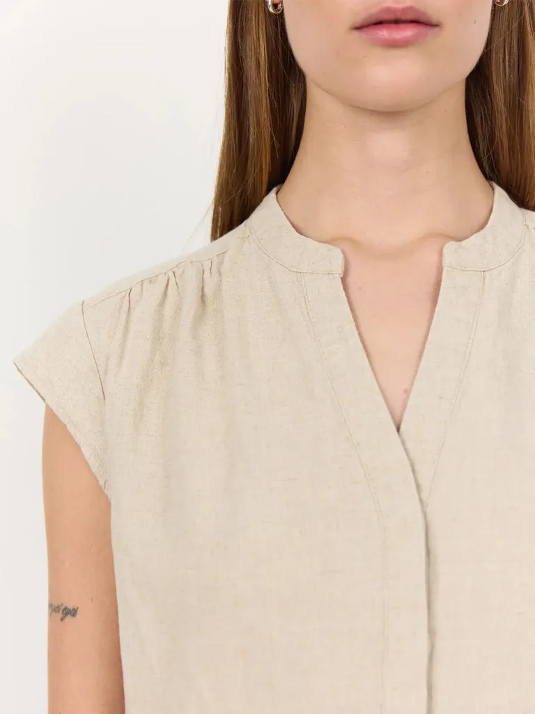 Levete Room Naja Linen Top in Island Fossil