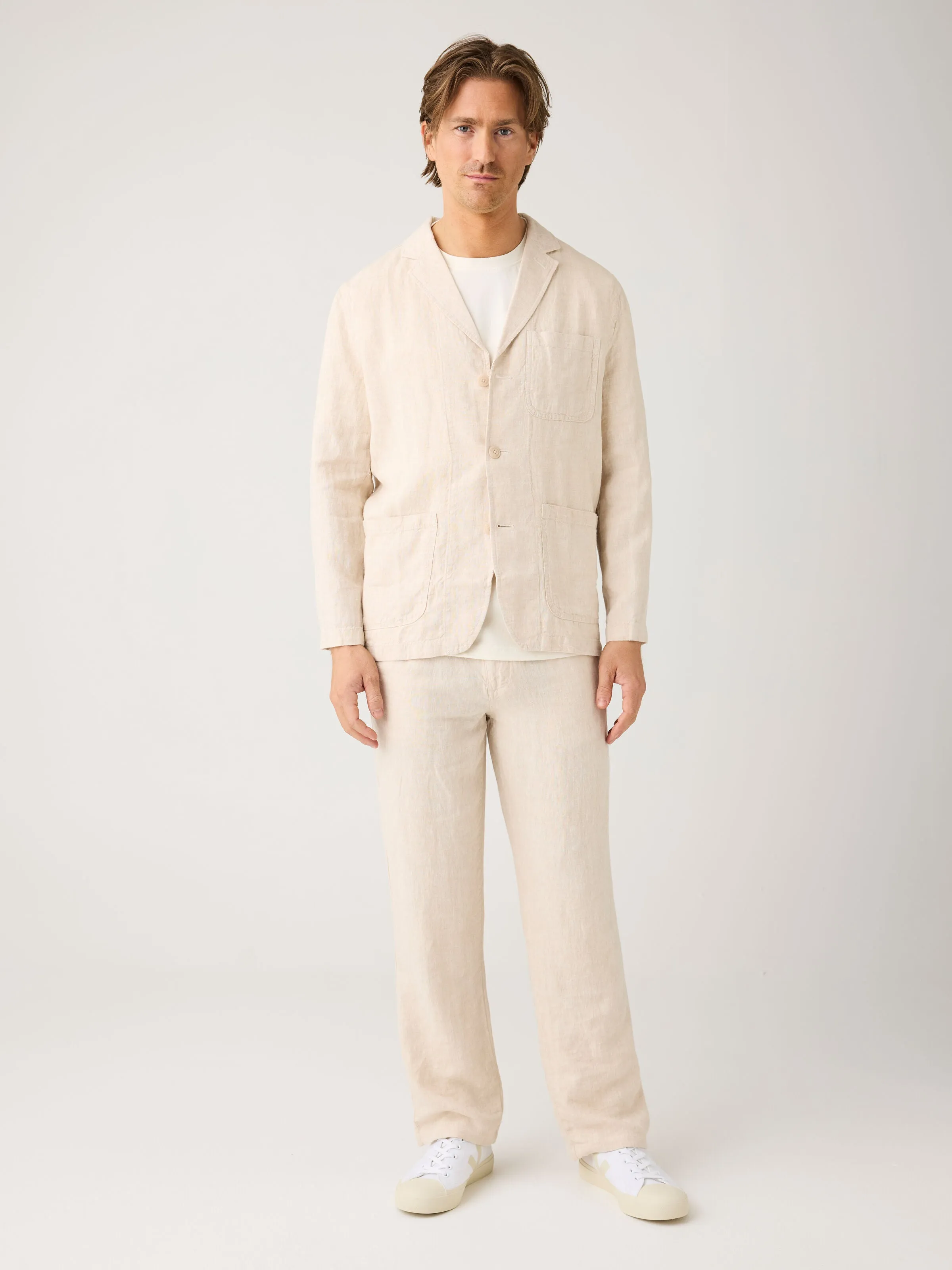 Loose linen pant - Yarndyed - Light feather gray Knowledge Cotton